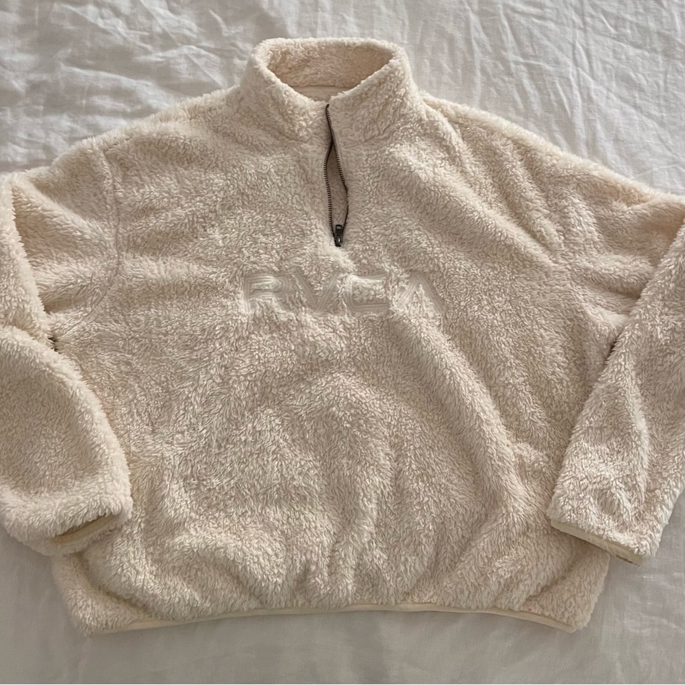 Relaxed RVCA 1/4 Zip Plush Fleece Sweater